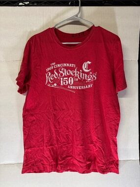 Cincinnati Red Stockings 150th Anniversary T-Shirt Red Men's Large